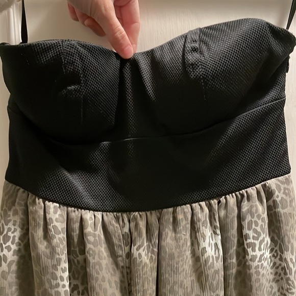 Strapless Black and Grey Cheetah Print Dress - Picture 2 of 3